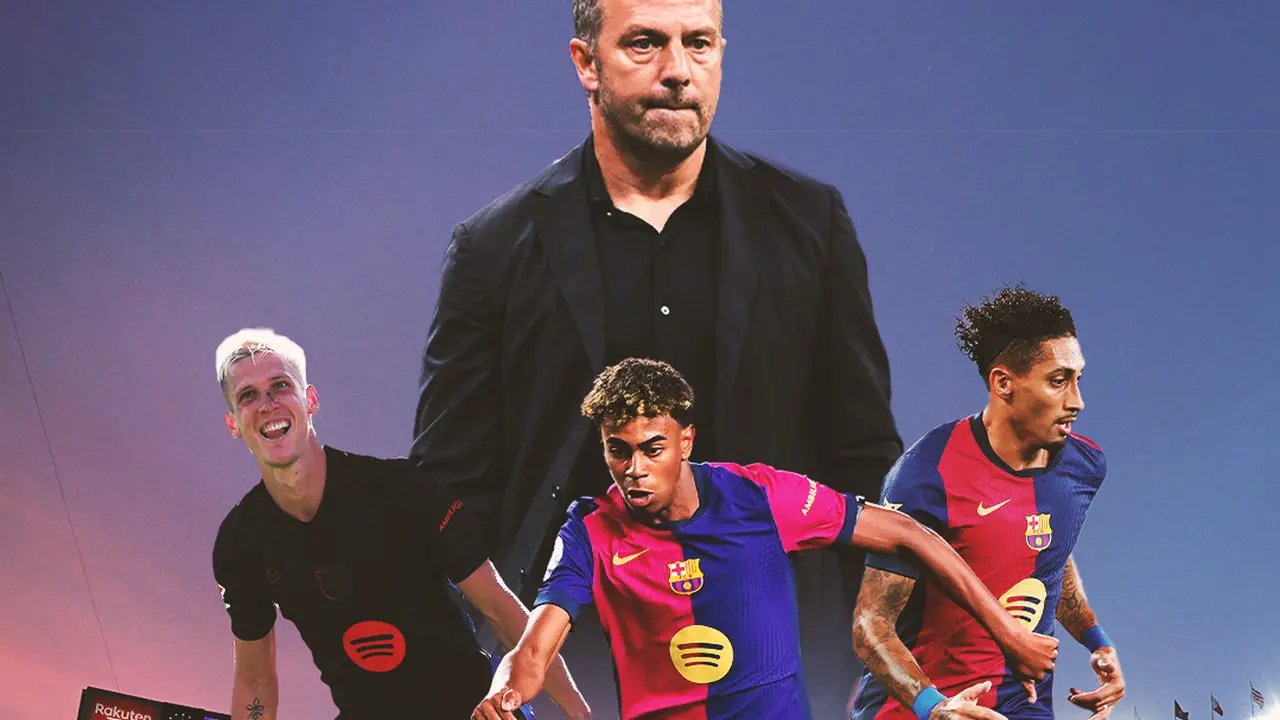 Barcelona - Hansi Flick: Dani Olmo, Lamine Yamal, Raphinha