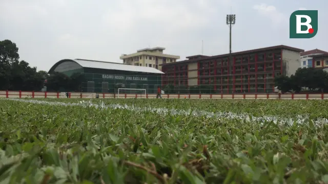 Penampakan markas baru Bhayangkara FC, Stadion Perguruan Tinggi Ilmu Kepolisian (PTIK), Jakarta Selatan.