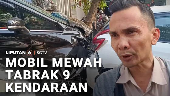 Mobil Mewah Tabrak 9 Kendaraan