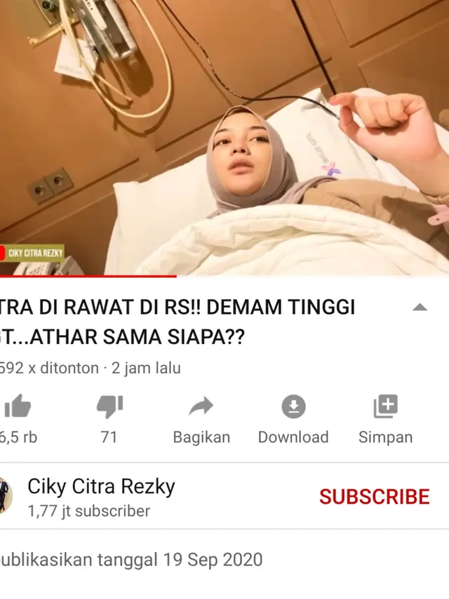 Unggahan Citra Kirana. (Foto: YouTube Ciky Citra Rezky)