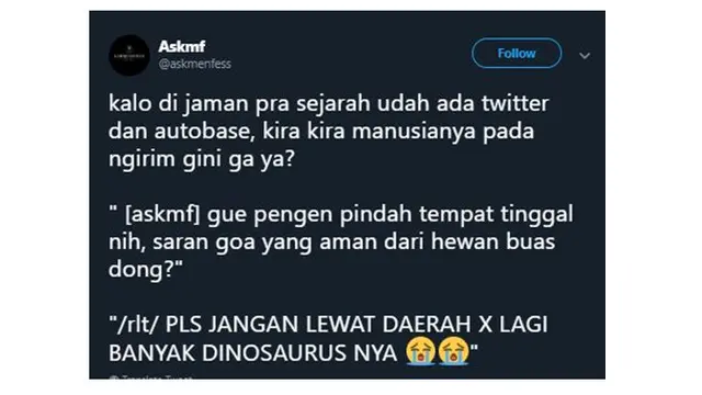 Begini Jadinya Jika Twitter di Zaman Purba Ala Netizen