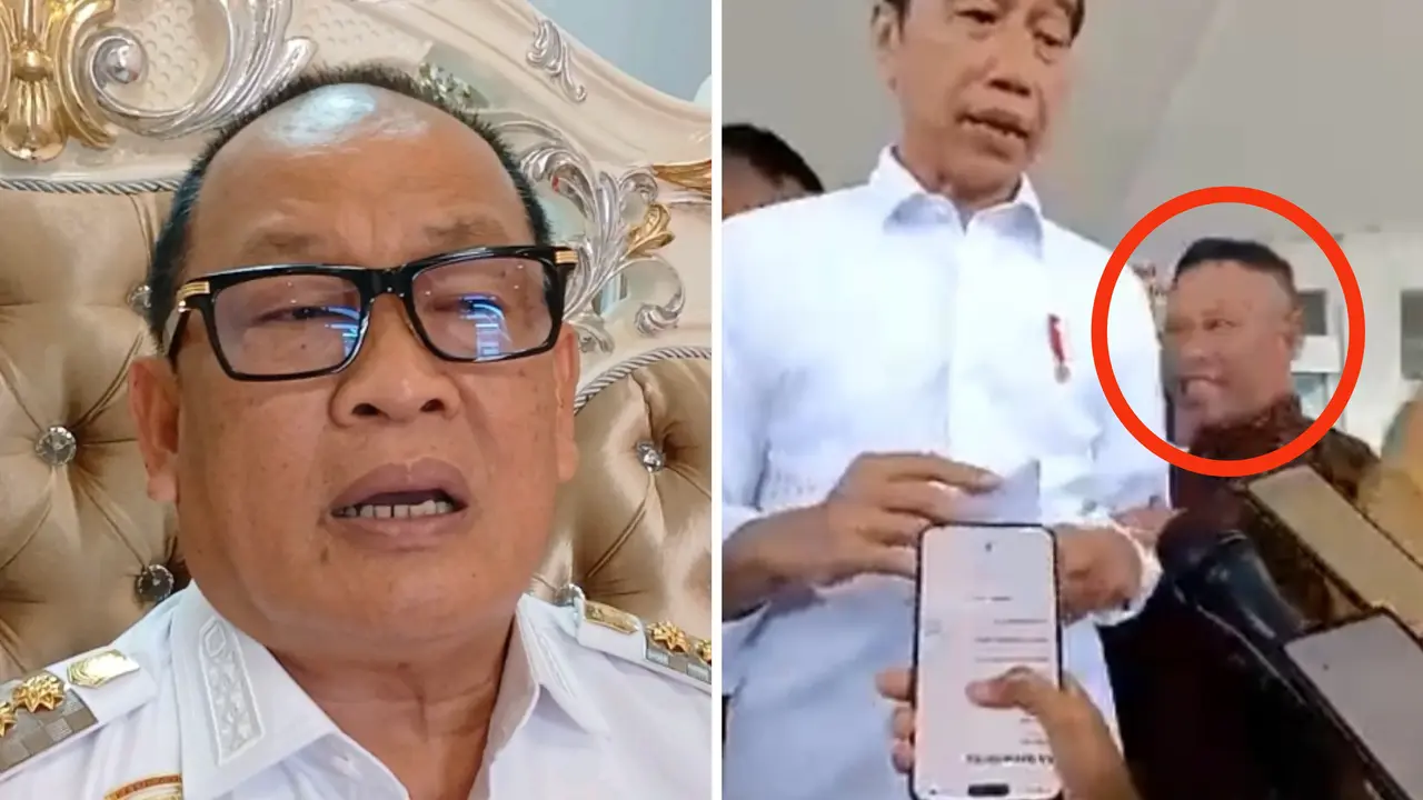 Seorang pria di Konawe mengaku gaji ditahan saat Presiden Jokowi ke Konawe, Selasa (14/5/2024).