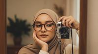 Prompt Mirror Selfie Wanita Berhijab dengan Nuansa Vintage (Gemini AI)