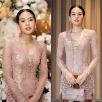 Maudy Ayunda Dibalut Kebaya Pink saat Jadi Bridesmaid. [@maudyayunda]