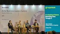 Direktur Utama Superbank Tigor M. Siahaan di acara diskusi panel bertajuk &ldquo;AI-Driven Insights: Navigating the Future of Banking&rdquo; sebagai bagian dari acara AI for Business Leaders Summit, Jakarta, (6/3/2024). (Dok Superbank)