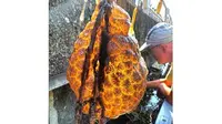 Penemuan aneh kantung berwarna oranye di sungai. (Image credits: stadsecoloog.utrecht via Bored Panda)