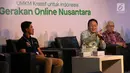 Kepala Bekraf Triawan Munaf menjadi pembicara pada seminar Gojek Wirausaha #GerakanOnlineNusantara "UMKM Kreatif dan Mandiri Kreasi Anak Bangsa", Jakarta, Selasa (27/8/2019). Dalam seminar ini, Gojek melatih 550 UMKM yang berada dalam naungan enam kementerian/lembaga. (Liputan6.com/Angga Yuniar)