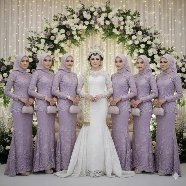 Model Gamis Brokat Soft Color Tapi Tetap Tampil Stand Out