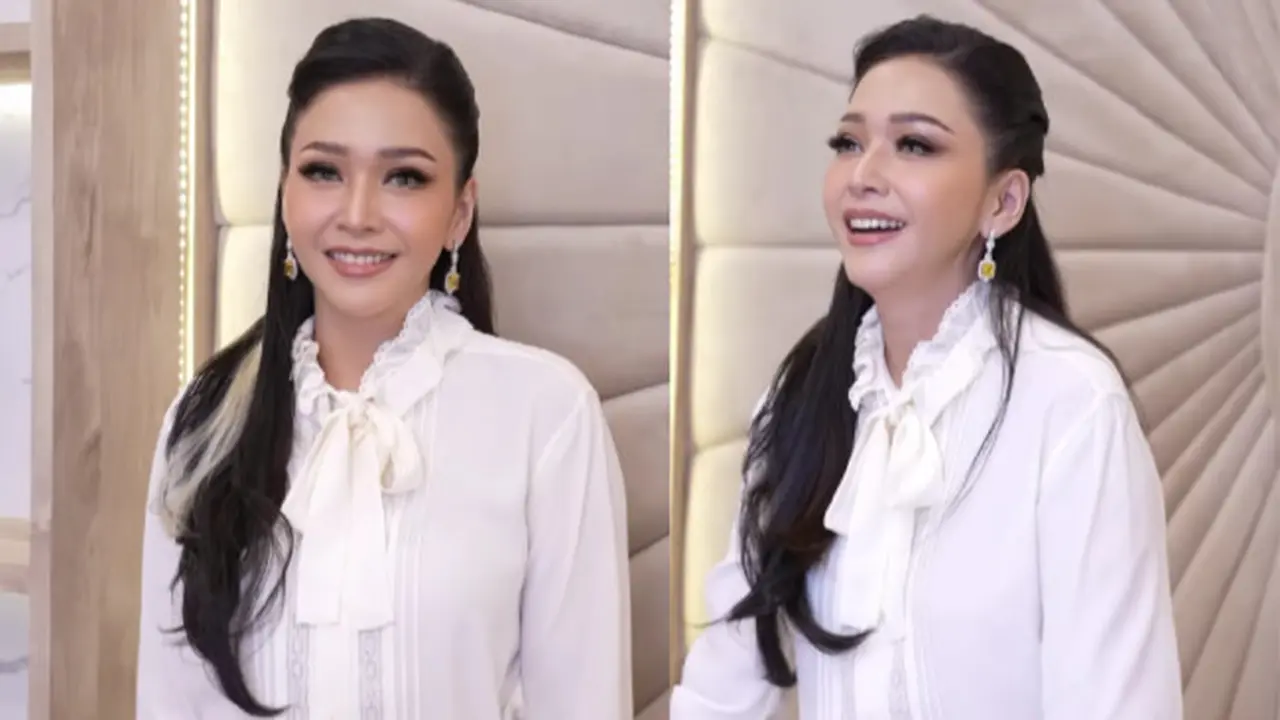 Kemeja Tali Kerah ala Maia Estianty (Foto: Instagram @maiaestiantyreal)