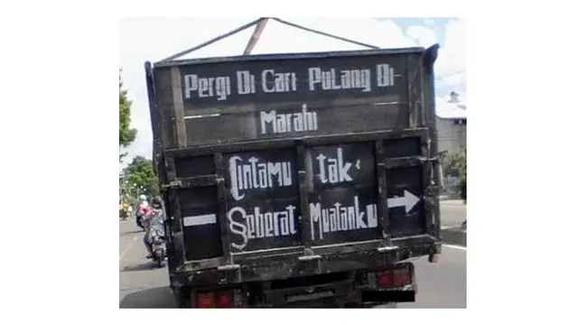 Tulisan truk (Sumber: Instagram/leloetjon)