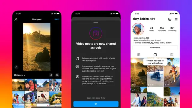 Semua video di Instagram kini jadi Reels