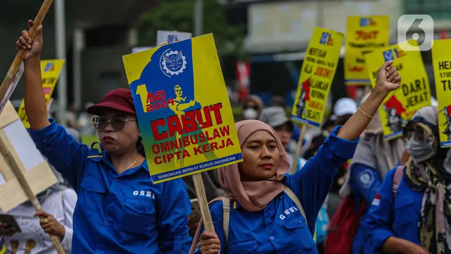 Ratusan buruh kepung Bundaran HI Peringati Hari buruh Internasional