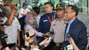 Jero wacik saat menanggapi pertanyaan awak media di Gedung KPK, Jakarta, (9/10/14).(Liputan6.com/Miftahul Hayat)  