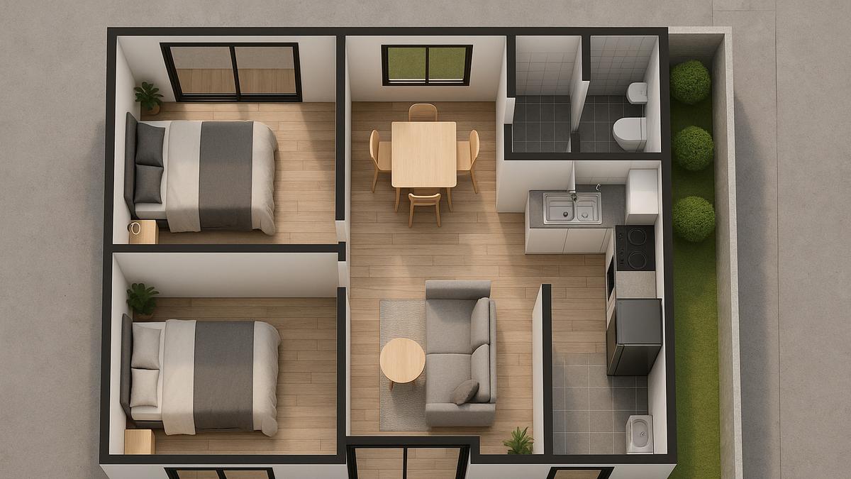 7 Desain Rumah Ukuran 7x8 2 Kamar Tidur di Perkotaan, Nyaman dan Efisien untuk Hunian Modern