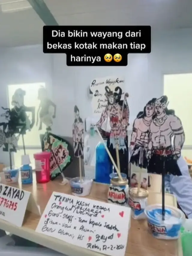 Viral Aksi Pasien Covid-19 Bikin Wayang dari Kotak Makanan saat Dirawat, Banjir Doa