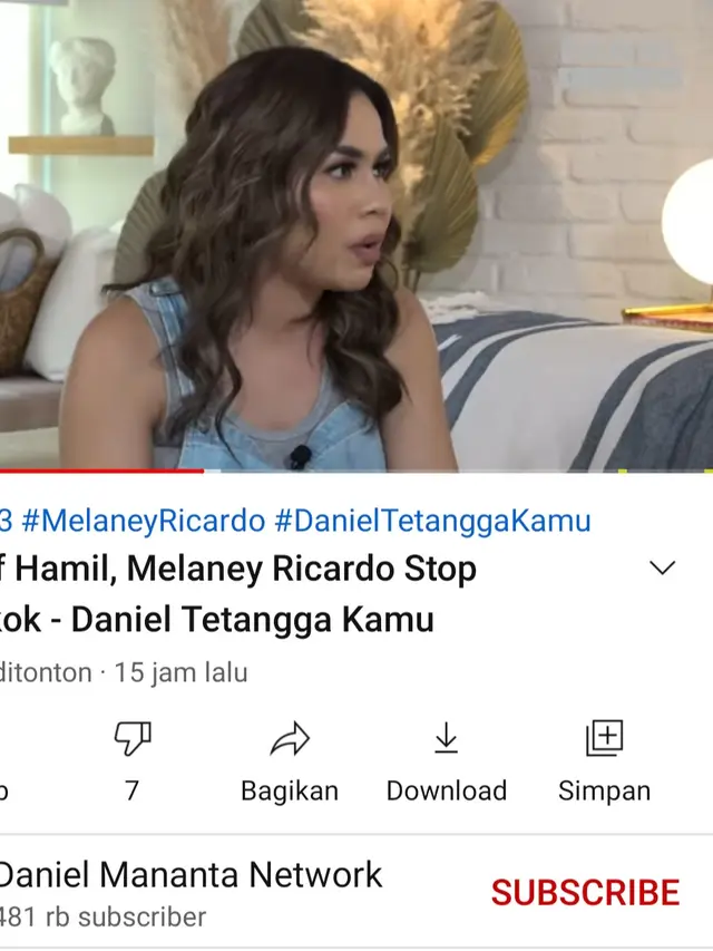 Melaney Ricardo dalam unggahan Daniel Mananta. (Foto: YouTube Daniel Mananta Network)