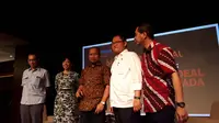 Menteri Komunikasi dan Informatika, Rudiantara, Seminar Nasional Polemik Tarif Data yang diselenggarakan oleh Indonesia Technology Forum di Jakarta, Selasa (16/5/2017). (Liputan6.com/Agustinus Mario Damar)