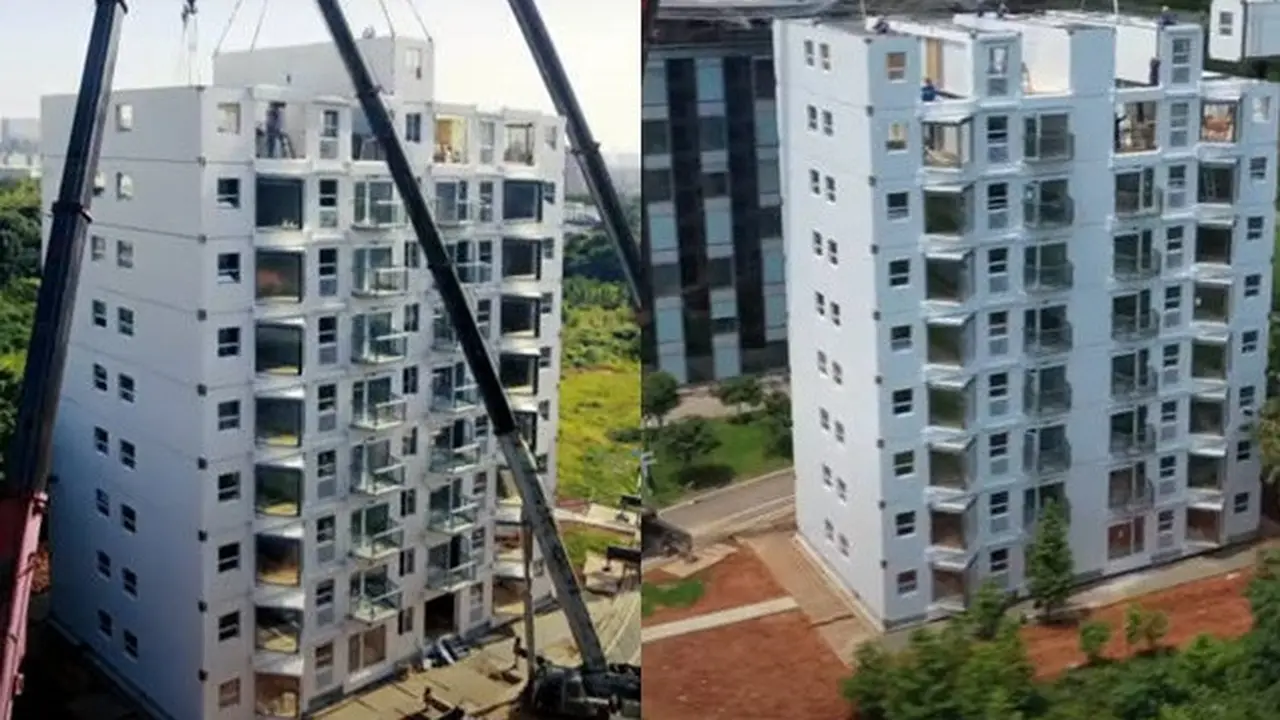 Viral Apartemen 10 Lantai Dibangun Hanya Dalam 29 Jam, Bikin Takjub