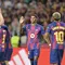 Marcus Rashford usai mencetak gol bersama Barcelona saat melawan Olympiacos di ajang Liga Champions 2025/2026. (MANAURE QUINTERO / AFP)