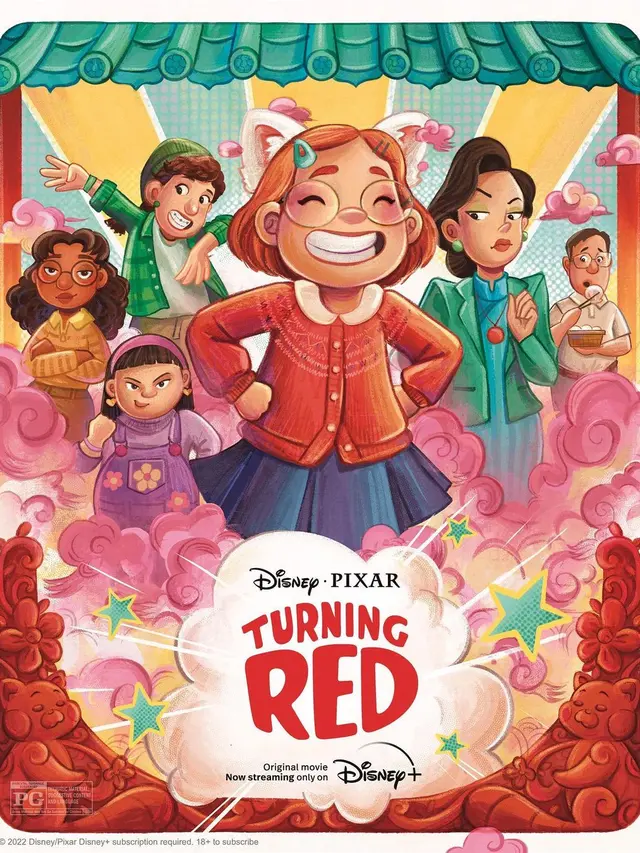 Ilustrasi poster film Turning Red karya Emmanuelle Elizabeth