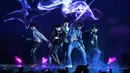 Penghargaan yang didapat BTS ini merupakan cerminan betapa kuatnya media sosial mereka. Popularitas BTS di Twitter juga sangat luar biasa. (AFP/Ethan Miller/GETTY IMAGES NORTH AMERICA)