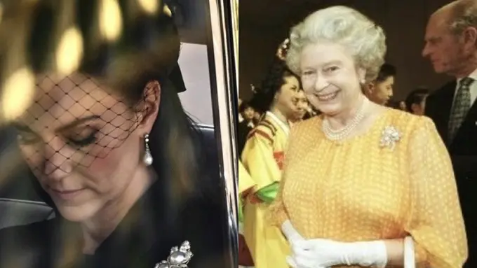 Makna bros di pakaian  Kate Middleton miliki Ratu Elizabeth II