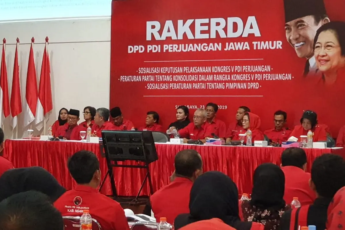 Rapat kerja daerah (Rakerda) PDIP Jawa Timur di Surabaya, Minggu (23/6/2019).  (Ist)