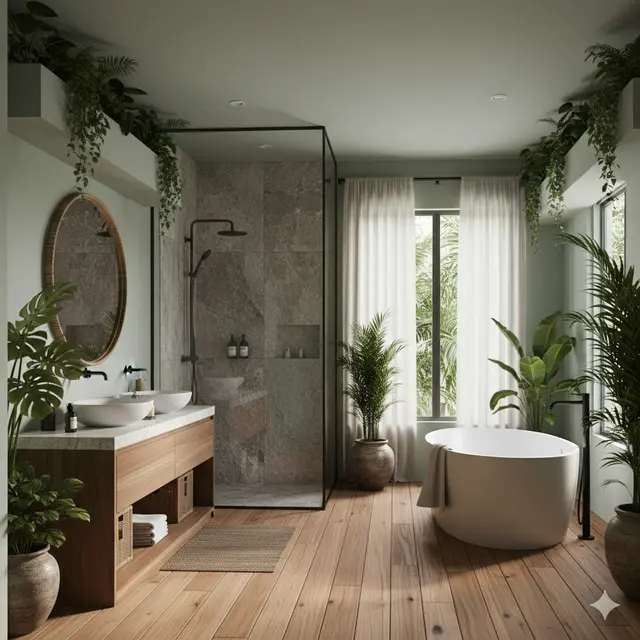Inspirasi Kamar Mandi Konsep Alam