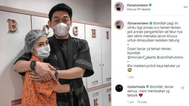 Ifan Seventeen menemani Citra Monica program bayi tabung