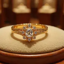 Cincin Emas dengan Detail Permata/AI