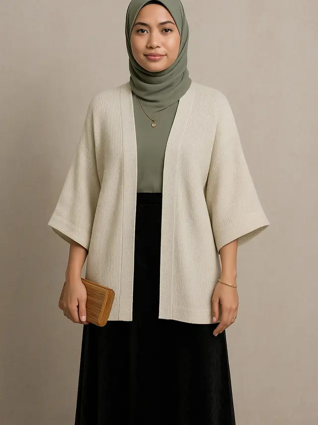 Cardigan Rajut Panjang untuk Kondangan (Foto: ChatGPT)