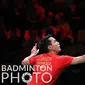 Atlet bulutangkis tunggal putra Indonesia, Jonatan Christie saat tampil melawan wakil Malaysia di ajang Piala Thomas 2020 yang berlangsung di Denmark, Jumat (15/10/2021). (Badminton Photo/Yves Lacroix)