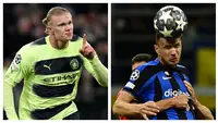 Dalam perjalanan ke final Liga Champions 2022/2023, Manchester City tercatat lebih tajam dengan mencetak total 30 gol berbanding 19 gol milik Inter Milan. Dari total 30 gol, hampir setengahnya dicetak oleh bomber asal Norwegia, Erling Haaland yang hampir dipastikan akan menjadi top skor Liga Champions musim ini. Berikut daftar 8 pemain tertajam dari kedua kubu hingga babak semifinal. (Kolase Foto AFP)
