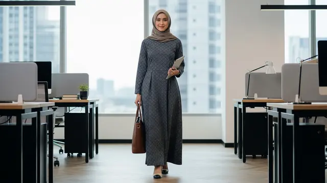Model Baju Gamis Kerja Wanita Modis