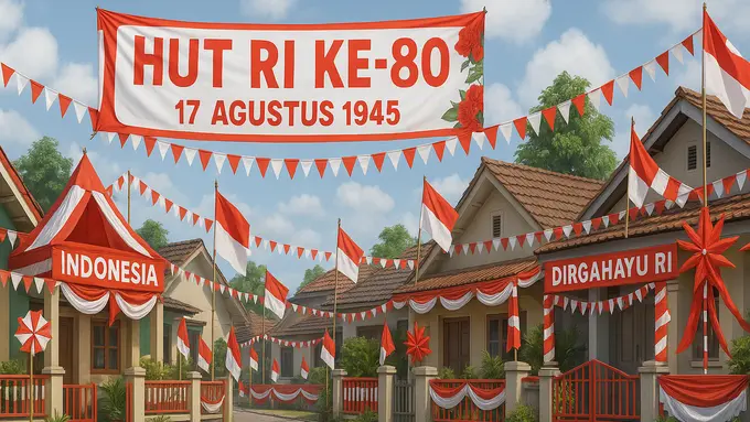 Ide Dekorasi Rumah untuk Peringatan Hari Kemerdekaan 17 Agustus 1945 HUT RI ke-80/Ilustrasi Gambar AI