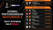 Jadwal pertandingan Liga Europa 2024/25 matchweek ke 6 di Vidio. (sum. doc. vidio.com)