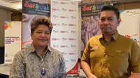 Director Marketing Malaysia Healthcare Travel Council (MHTC) Farah Delah Suhaimi bersama Manager Communications Gustino Basuan saat diwawancarai awak media. (Liputan6.com)