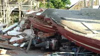 Masjid Lading-Lading hancur saat diguncang Gempa Lombok. (@Sutopo_PN)