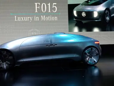 Mobil listrik Mercedez-Benz F015 ditampilkan di The North American International Auto Show di Detroit, Michigan, pada tanggal 12 Januari 2015. (AFP Poto/Jewel Samad)