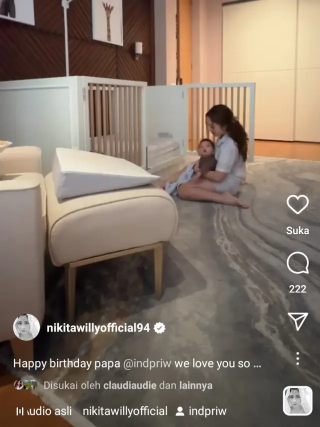 Nikita Willy beri kejutan ultah untuk sang suami (Foto: Instagram nikitawillyofiicial94)