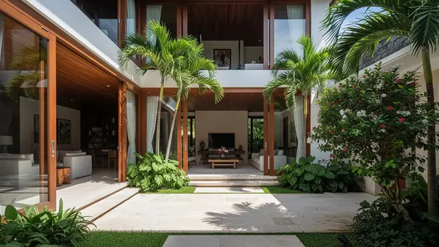 Model Courtyard Khas Bali Modern (AI Generated)
