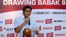 Ketua SC, Maruarar Sirait menyampaikan sambutan jelang undian pertandingan babak 8 besar Piala Presiden 2017 di Jakarta, Selasa (21/2). Babak 8 besar Piala Presiden 2017 digelar di Stadion Manahan, Solo 25-26 Februari. (Liputan6.com/Helmi Fithriansyah)