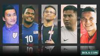 Trivia - Pemain Fandi Ahmad, Noh Alam Shah, Kosin Hathairattanakool, Safee Sali, Baihakki Khaizan (Bola.com/Adreanus Titus)