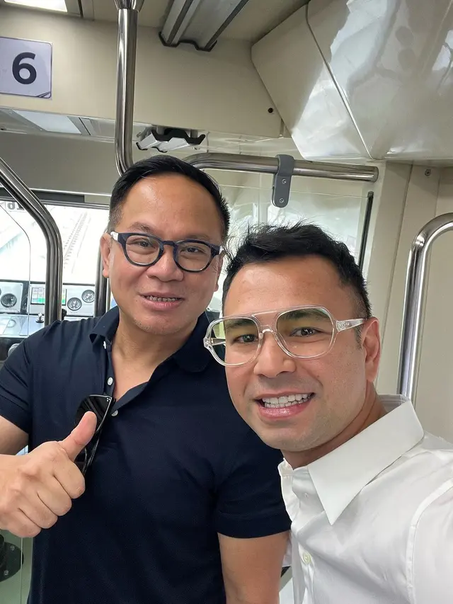 Raffi Ahmad naik LRT Jabodebek bareng rekan artis (Foto: instagram raffinagita1717)