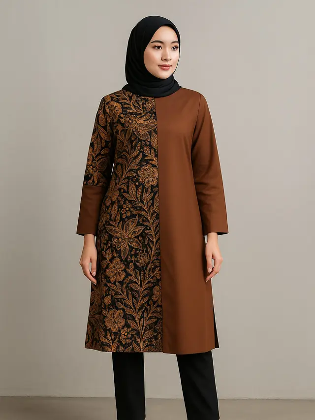 Model Tunik Batik Panjang Kekinian yang Lagi Tren