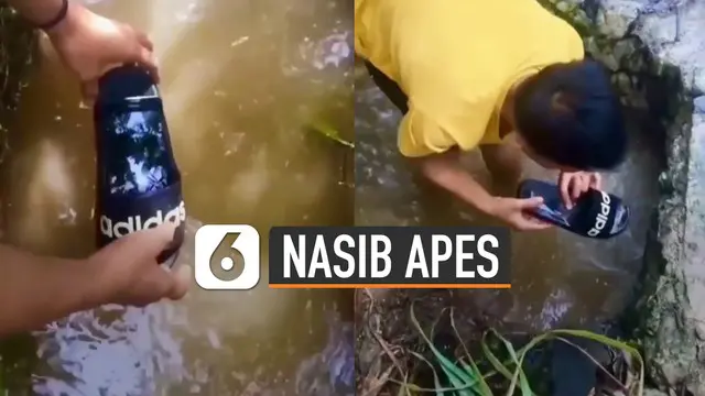 Nasib apes dialami oleh seorang pemuda ini karena berniat membuat video cinematik di sungai namun akhirnya bikin sedih.