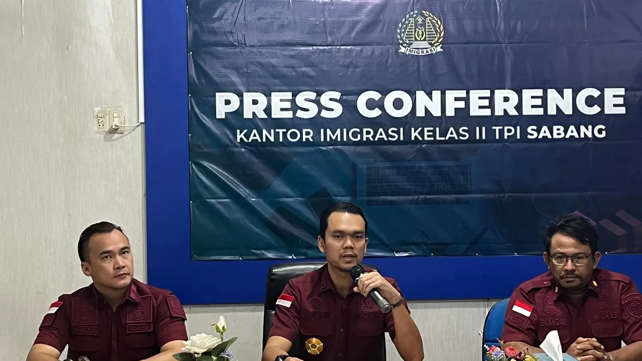 Konferensi pers Kantor Imigrasi Kelas II TPI Sabang.