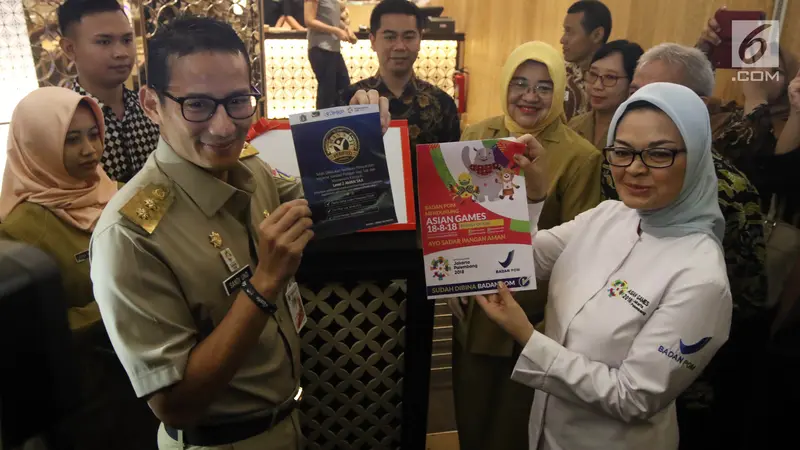 Sandiaga Uno Luncurkan Stiker Aman Saji Asian Games 2018