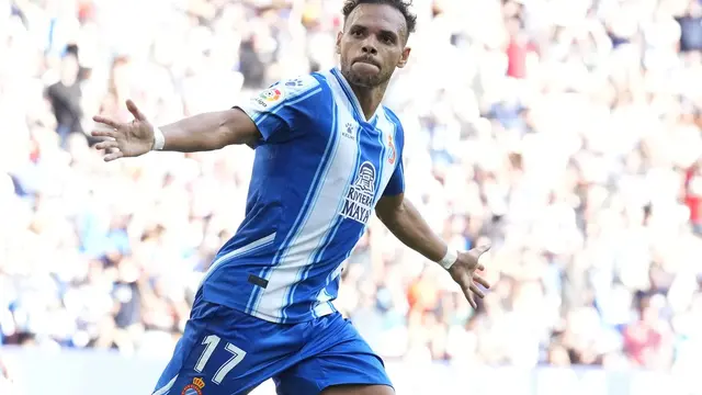 Selebrasi penyerang Espanyol, Martin Braithwaite