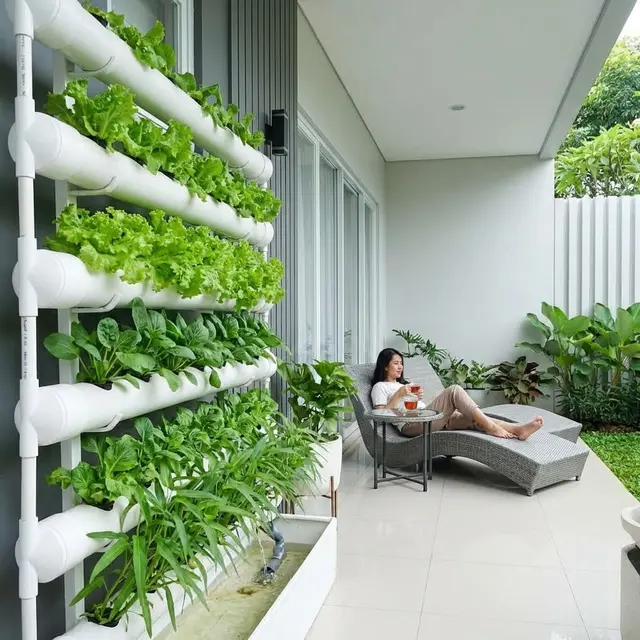Desain Teras Rumah Kecil Tapi Asri dengan Kebun Vertikal